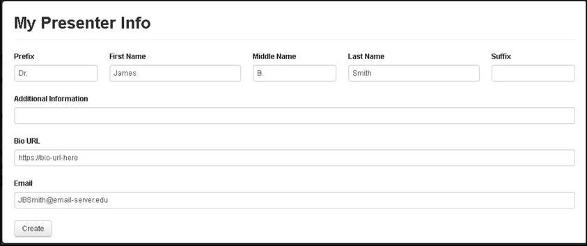 My Presenter info settings

